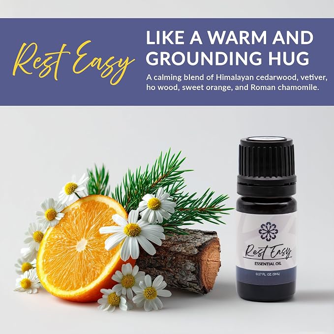 Essence Refresh Kit | Featured Blends Essential Oils | Aromatherapy Nasal Diffuser | Personal Scent Clip for Travel, Work & Everyday Use | Made in USA | Rest Easy | Bamboo/Glass Pod