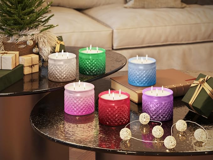 Candle-lite Holiday Scented Candles, Winter Fleece Scent, 10 oz 3-Wick Jar Candle, Proudly Poured in The USA, Christmas Home Decor Candle, 40 Hours of Burn Time, Holiday Gift for Men and Women