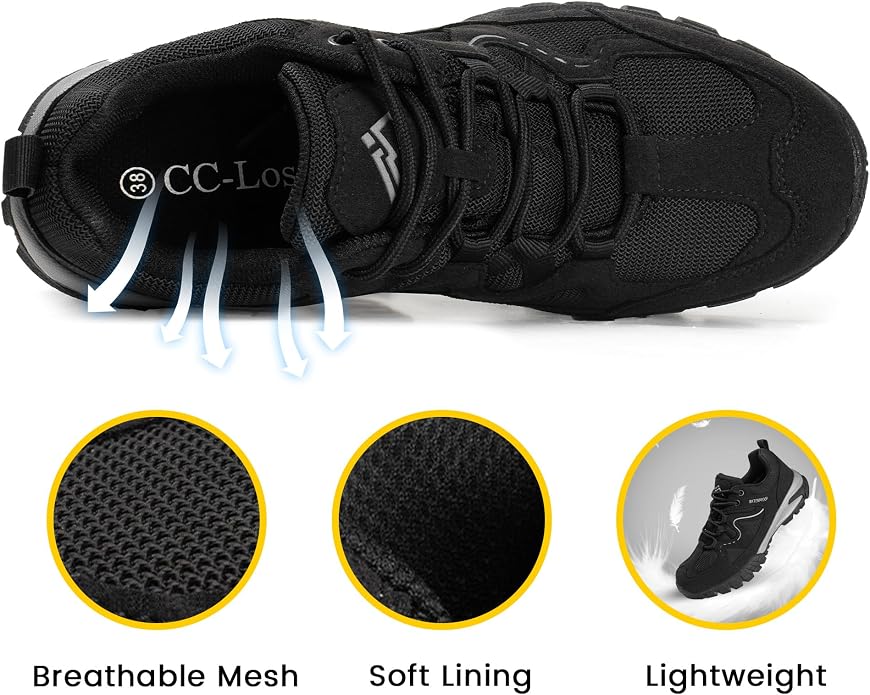 CC-Los Women's Lightweight Waterproof Hiking Shoes for Walking, Outdoor & Climbing