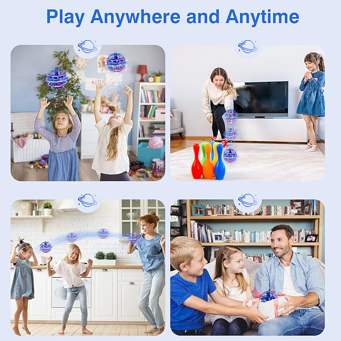 Ciniffo Flying Orb Ball 2025, Hand Controlled Boomerang Spinner Mini Drone Cosmic Globe Toy, Cool Toys Gift for 6 7 8 9 10+ Year Old Boys Girls Teens Outdoor Toys(Blue)
