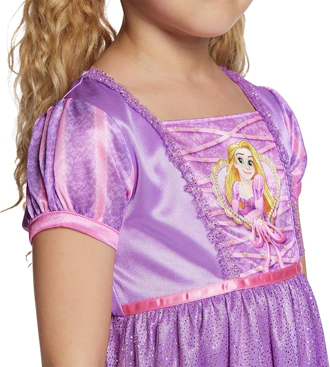 Disney Girls' Princess Dress Nightgown, Fantasy Gown, Soft & Cute Pajamas for Kids