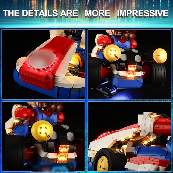 LED Light Kit for Lego-72037 Mario-Kart Set,Compatible with Lego 72037 Building Blocks Model(Not Include Blocks Set)