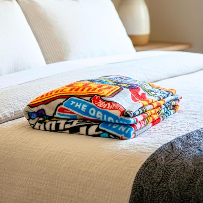 Hot Wheels Kids Bedding Super Soft Plush Throw Blanket, 46 in x 60 in, (Officially Licensed Product) by Franco