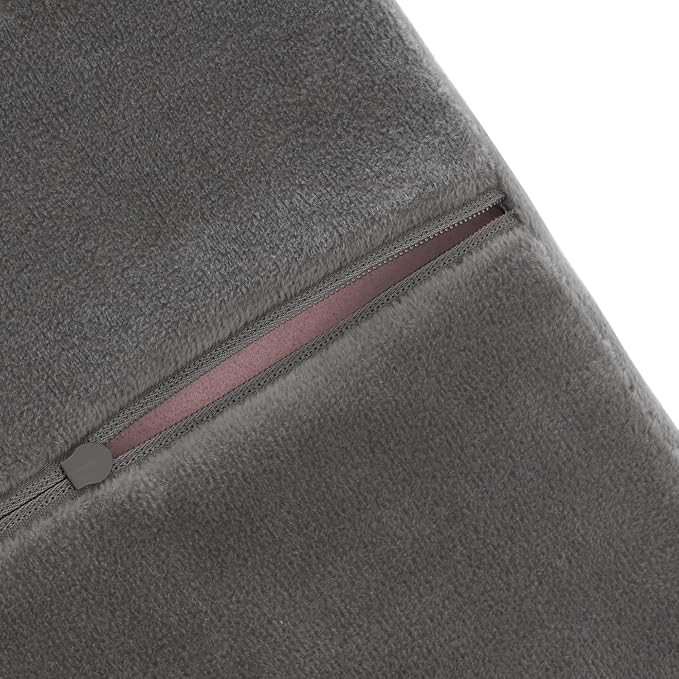 Saloniture Jumbo Half Round Massage Table Bolster Under-Knee Pillow Pad - 26 x 9 x 4.5 Inch - Gray Velour
