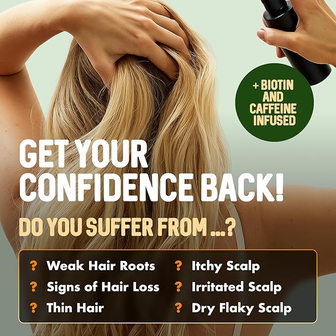Hair Growth Serum Spray for Women & Men – Biotin & Caffeine Hair Loss Treatment, Anti-Thinning Hair Regrowth Oil, Advanced Thickening Formula – 1.7 fl. oz./ 50 ml