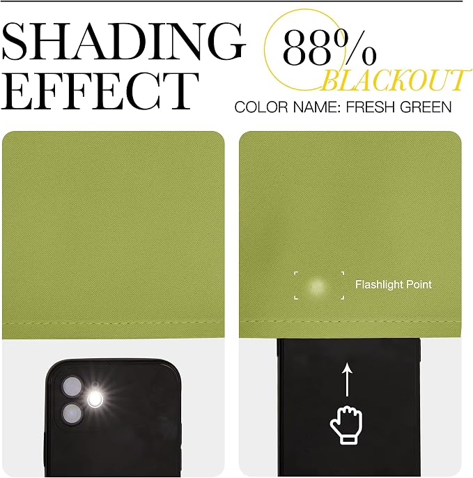 NICETOWN Fresh Green Room Darkening Curtains 102 inch Length, Grommet Energy Saving Thermal Drapes Sound Reducing Heat Blocking Window Treatments for Living Room, 2 Panels, W52 x L102