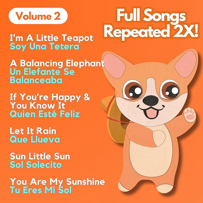 Musical Spanish Books for Kids 1-3, Spanish English Toys for Babies & Toddlers 1-3, Baby & Toddler Spanish Books, Bilingual Learning Toys 1 Year Old, Libros Infantiles en Español