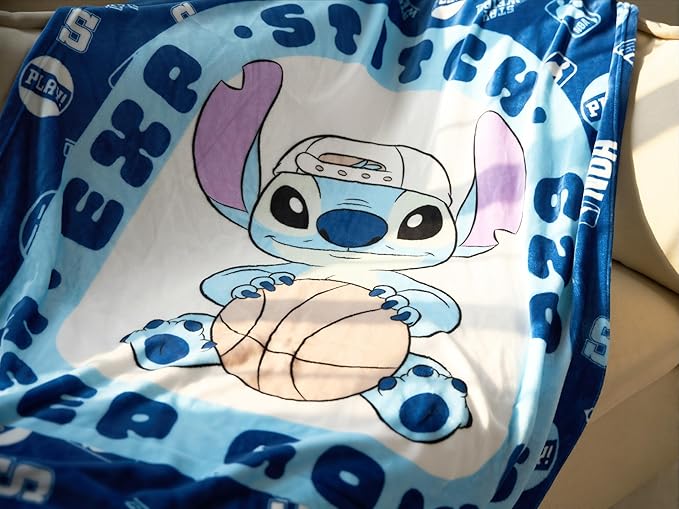 Northwest Disney Lilo & Stitch Plush Throw Blanket, 46" x 60" Silk Touch Soft Fleece Blanket for Kids & Adults, Officially Licensed