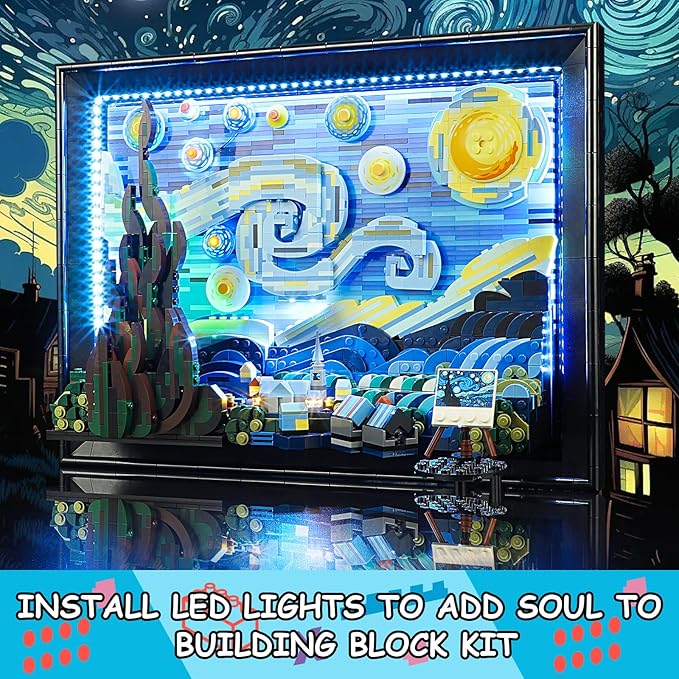 LED Light Kit for Lego 21333 Vincent Van Gogh - The Starry Night Set, Compatible with Lego 21333 Building Blocks Model(Not Include Blocks Set)