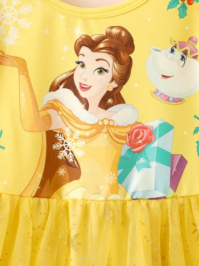 Disney Princess Frozen Minnie Mouse Dress Girls Sparkle Ruffle Tulle Tutu Birthday Party Fall Outfits Clothes Baby to Toddler