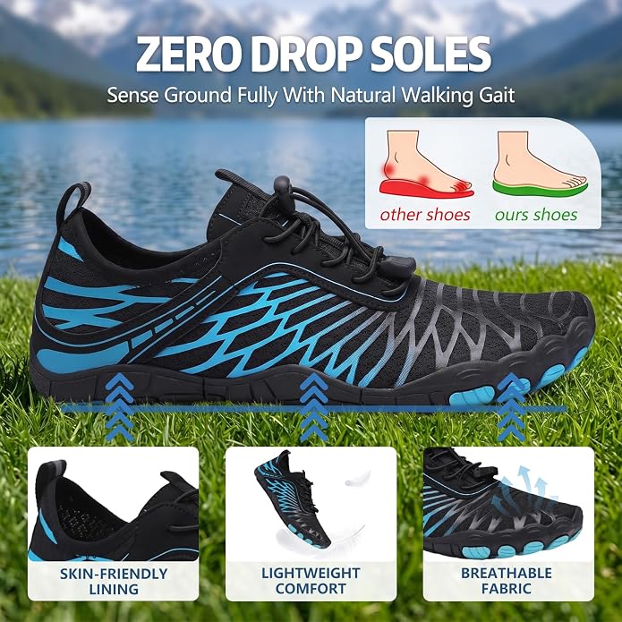 ELETON Barefoot Shoes Women Men Footwear, Wide Toe Box Hiking Zero Drop Non-Slip Quick-Dry River Boat Pool Beach Water Shoes, Lightweight Swimming Running Walking Sneakers Unisex