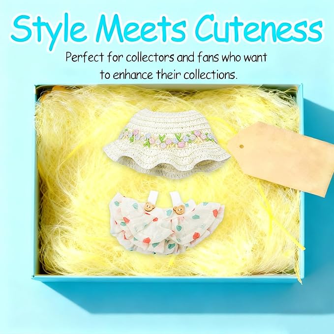 17cm Doll Clothes, Bear Outfits for Clothes Set, Premium Fashion Dolls Keychain Accessories, Faking Animal Style Outfit Jumpsuit (White)