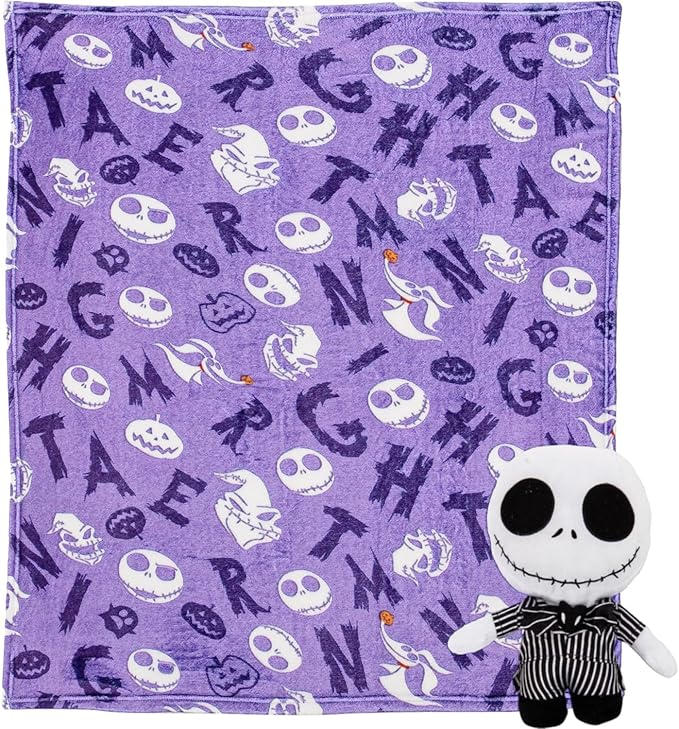 Northwest Character Hugger Pillow & Silk Touch Throw Blanket Set, 40" x 50", Nightmare Before Christmas - Nightmare Friends