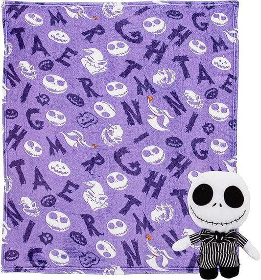 Northwest Character Hugger Pillow & Silk Touch Throw Blanket Set, 40" x 50", Nightmare Before Christmas - Nightmare Friends