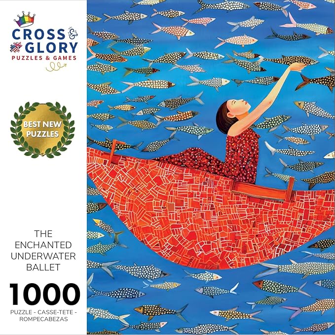 Cross & Glory - The Enchanted Underwater Ballet - 1000 Piece Jigsaw Puzzle for Adults | Modern Art Masterpiece | Vivid Undersea Illustration
