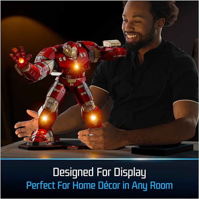 4D Build, Marvel Hulkbuster 3D Model Kit with LED Lights, Innovation Series, Marvel Collectibles & Desk Décor, Adult Puzzle, Building Toys, 3D Puzzles for Adults & Teens, 348 Pieces, for Ages 12 & Up