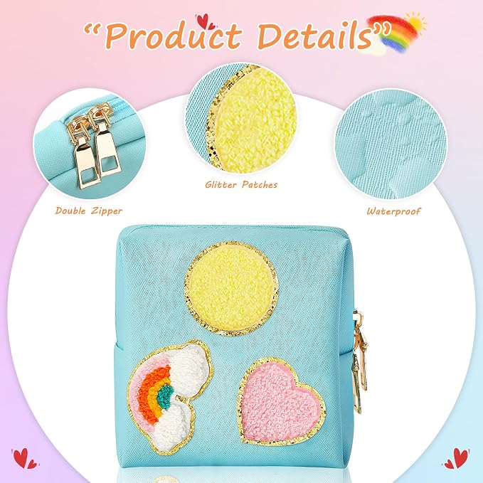 2 Pack Period Bag, PU Leather Sanitary Napkin Storage Bag for Feminine Pads Liners Tampons and Reusable Pads,Functional Sanitary Pads Pouches First Period Kit for Women Ladies Gift