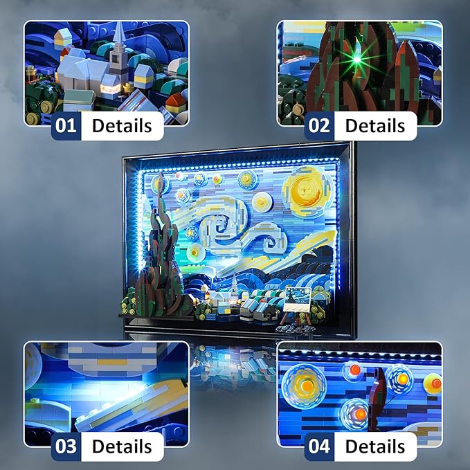 LED Light Kit for Lego 21333 Vincent Van Gogh - The Starry Night Set, Compatible with Lego 21333 Building Blocks Model(Not Include Blocks Set)