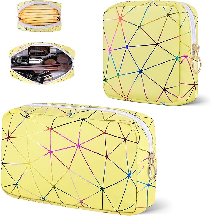 Likesing Period Bag for Teen Girls, Leather Sanitary Napkin Storage Bag, Portable Menstrual Pad Bag Period Pads Pouch, Small Make Up Bags