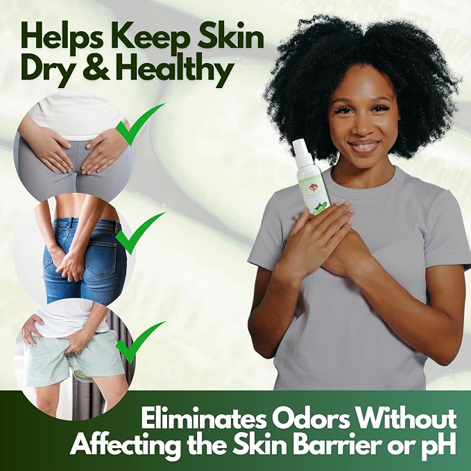 Fresh Scented Intimate Care Spray - Deodorant for Women and Men - Personal Care Cleaner for your Private Parts - Booty Spray for Body Odor Elimination - Suitable for All Ages (Cucumber)