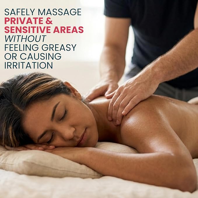 Intimate Massage Oil Safe for Genitals - Unscented Date Night Body Oil for Intimacy - Safe for Private Area and Sensitive Skin, Non Greasy, Non Sticky, Hypoallergenic, Lightweight, 4oz