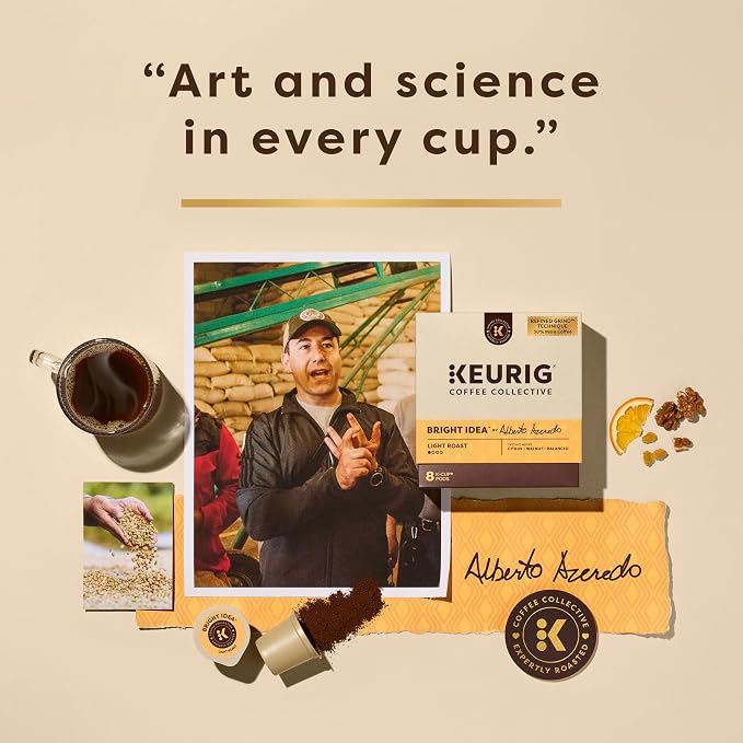 Keurig Coffee Collective, Bright Idea by Alberto Azeredo, Light Roast Coffee, Single Serve Keurig K-Cup Pods, 20 Count