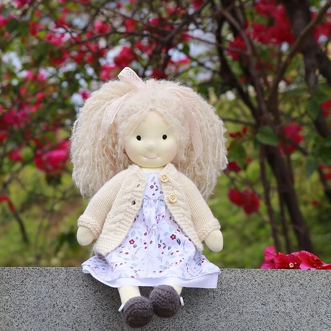 Waldorf Doll Handmade Rag Doll - Personalized Collectors Plush Doll for Kids Birthday Present with Beautiful Present Box-Kiki 12"