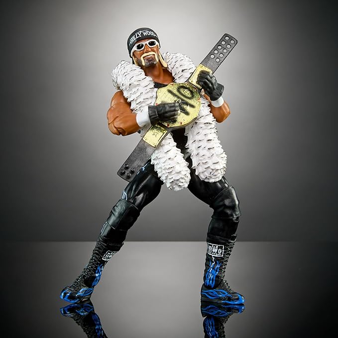 Mattel WWE Ultimate Edition Action Figure & Accessories Set, “Hollywood” Hulk Hogan 6-inch Collectible with 30 Articulation Points, Swappable Pieces & Entrance Gear