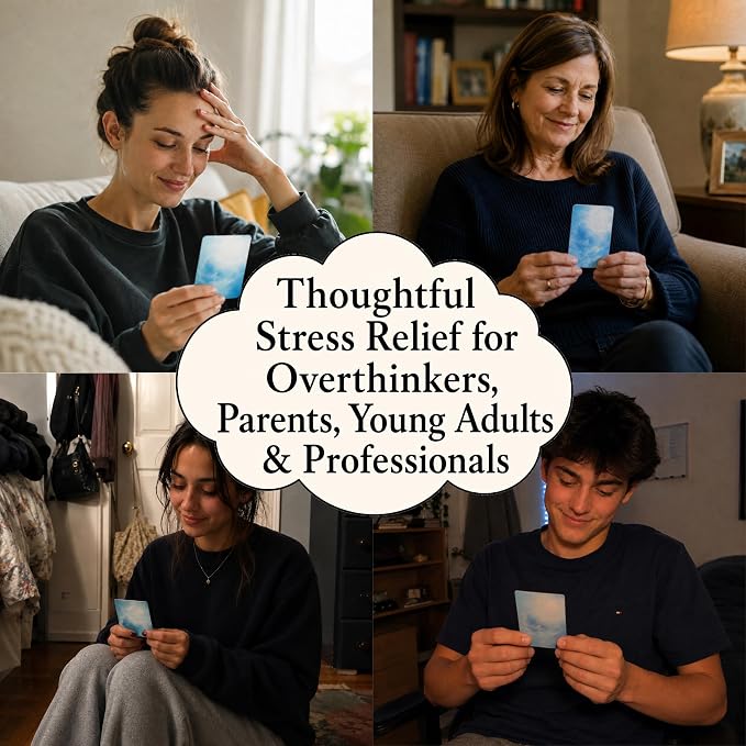 Niche Nation Stress & Anxiety Relief Daily Cards - Stress Relief Gifts for Women & Men - Anxiety Relief Items - Mindfulness Deck - 50 Cognitive Science-Backed Exercises to Calm Your Mind