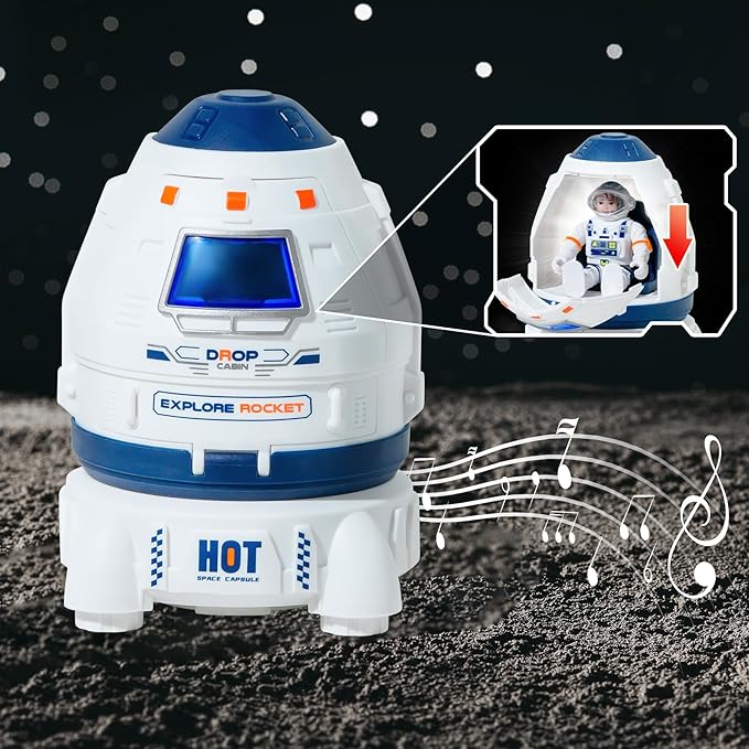 Concentration, Focus Toys , Space Rocket Ship Rocketship Small Spaceship Kids Astronaut Toy, Rocket, Educational, Concentration, Learning, Outer Space Toy, Gift for 3-8