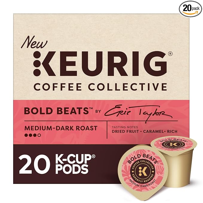 Keurig Coffee Collective, Bold Beats by Eric Taylor, Medium-Dark Roast Coffee, Single Serve Keurig K-Cup Pods, 20 Count