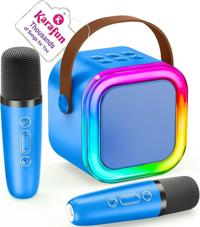 Karaoke Machine for Kids, 2026 TOP Toys Birthday Gifts Ideas for Girls Ages 4, 5, 6, 7, 8, 9, 10, 12+ Years Old, Portable Mini MP3 Player with 2 Wireless Mics for Party