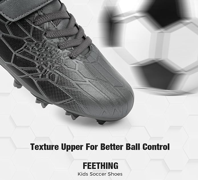 Kids Soccer Cleats for Boys Girls Soccer Shoes Firm Ground Youth Lightweight Athletic Training Football Cleats for Little/Big Kid