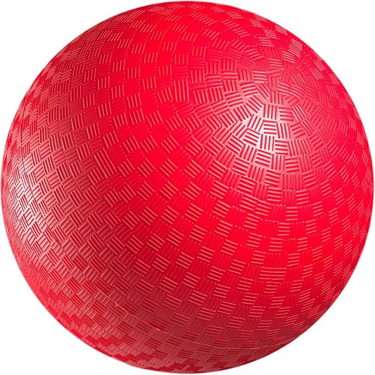 PlayBolt Playground Ball - 8.5 Inch (1-Pack) Red Rubber Bouncy Inflatable Balls, w/Air Pump, for Kids & Adults, Indoor & Outdoor Games, Kickballs, Dodgeball, Four Square, Handball and More