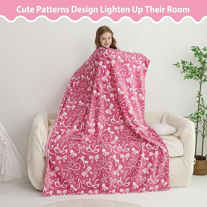 Softan Kids Throw Blanket for Girls & Boys, Warm Soft Toddler Flannel Blankets for Sofa Couch Bed， Cozy Fuzzy Plush Flannel Kids Throw Blanket for Daycare & School - Row 50x60 inches