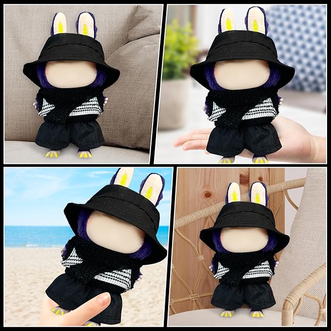 Clothes Fit for 17CM Doll, Fashion Doll Clothes Outfit Set Cute Theme Designer Toys Dress Accessories for Collector Fans Display (Gold V Black)