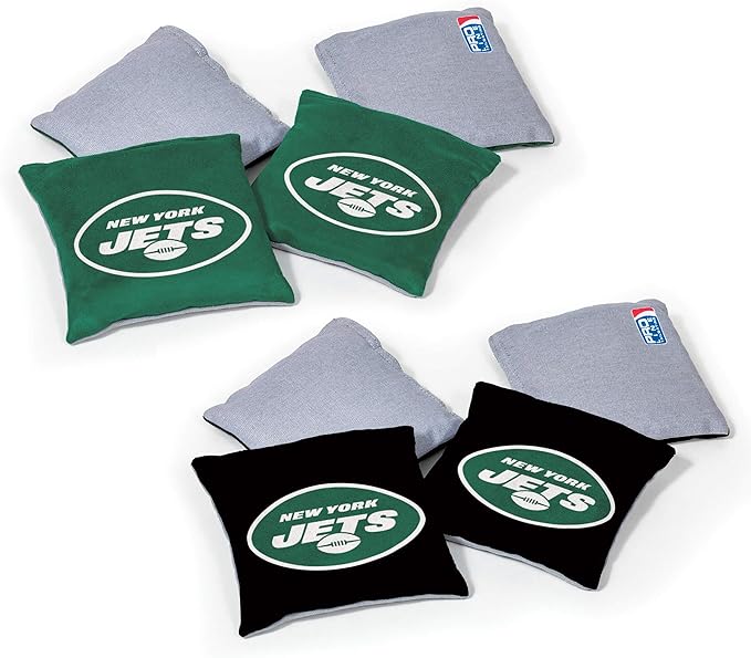 NFL Pro Football Dual Sided Bean Bags by Wild Sports, 8 Count, Premium Toss Bags for Cornhole Set - Great for Tailgates, Outdoors, Backyard