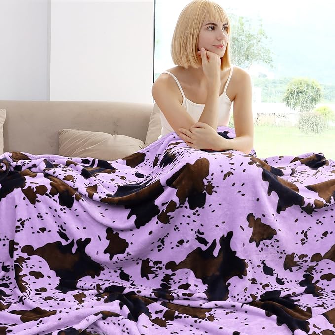 Cute Small Blankets Soft Cozy Purple Blanket Lightweight Lavender Throw Blanket Purple Decor Gifts Stuff for Women Girls Kids