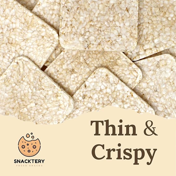 Salt Free Rice Cakes Unsalted - Ultra Thin Rice Cakes - Whole Grain Brown Rice Cakes - Fat Free, Non GMO, Gluten Free Rice Cakes - Low Calorie Snacks - All Natural - 3 Pk