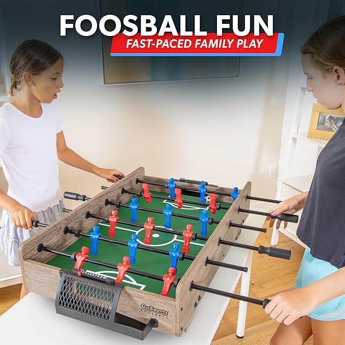 GoSports 32 Inch Tabletop Foosball Game Set - Oak or Black | Tabletop, Foosball, Oak, Black