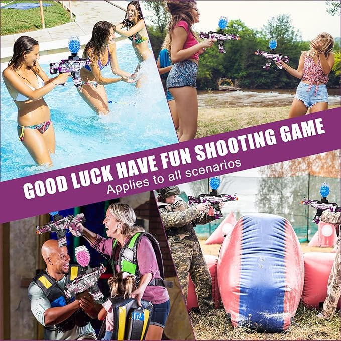 Gel Ball Blaster, Splat Gel Gun for Precision Shooting, Electric Water Ball Blaster Gun with Top Loading Design, Great for Competitive Team Play, Ages 15+ (Purple)