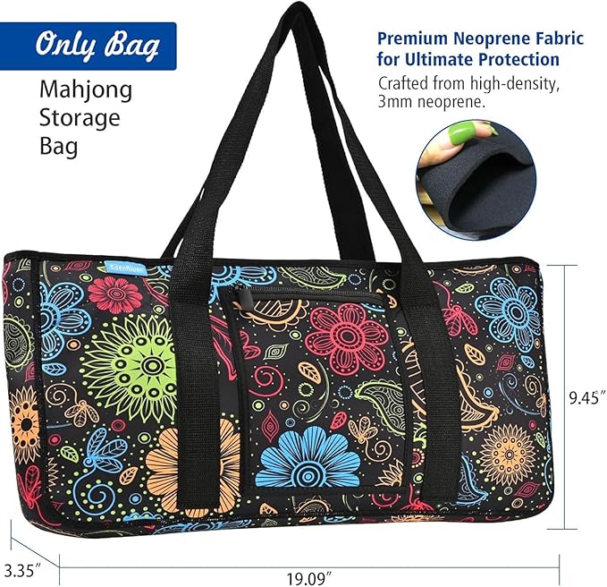 EdenRiver Mahjong Bag Stylish Tile Game Case for Tiles and Racks, Mahjong Accessories Organizer with Two Wrappers, Portable Mahjong Case Only, Ideal Mahjong Rack Bag for Women or Men (Paisley)