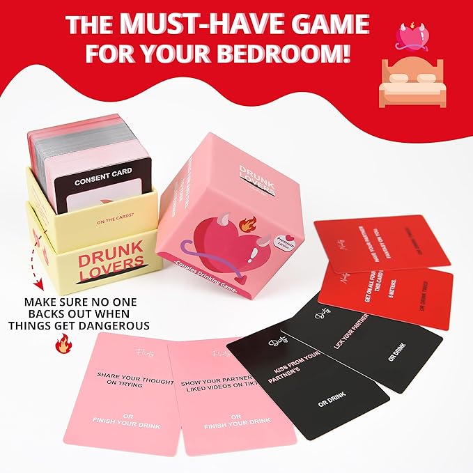 KAWAII KOI Drunk Lovers Premium Edition - Couples Games Couples Card Game for Date Night, 150 Cards with 3 Engaging Categories, Romantic Valentines, Card Game for Couple