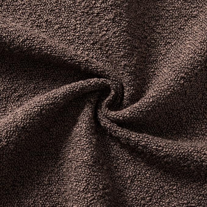 MIULEE 24x24 Decorative Euro Sham Boucle Couch Pillow Covers Cocoa Brown | Set of 2 Textured Neutral Fall Autumn Throw Pillow Covers, Accent Solid Pillowcases, Sofa Living Room Home Decor