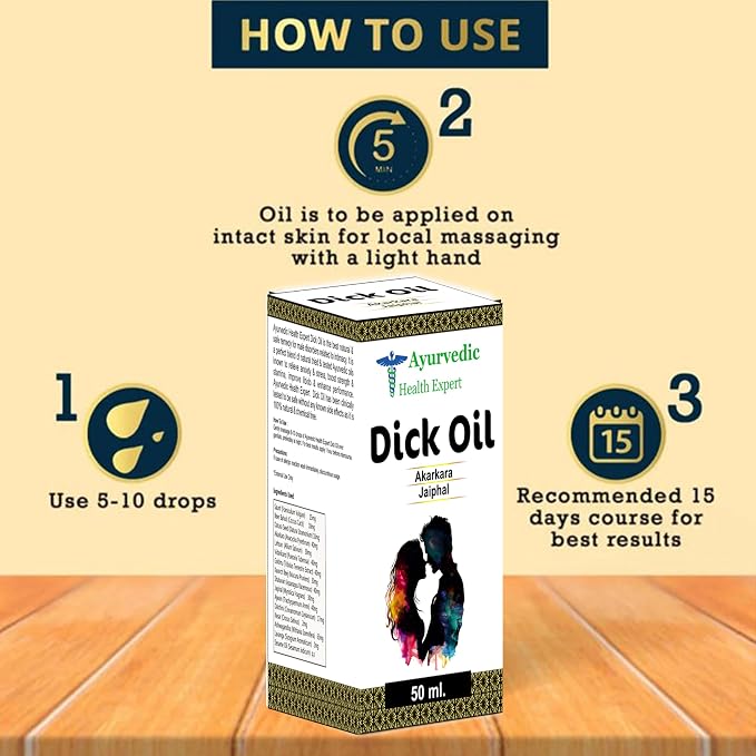 Herbal Sexual Dick Oil for Men & Women – Natural Aphrodisiac, Boosts Libido & Enhances Intimacy – 100% Ayurvedic Formula for Men Enlargement Massage Oil (50 Ml Pack of 1) 1.6oz