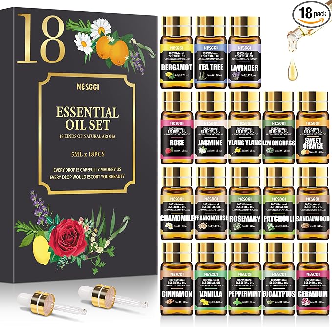 Essential Oil Gift Set, for Diffuser, Humidifiers (18 * 5ML)