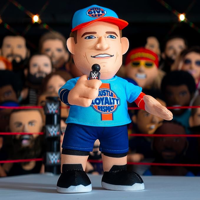 Bleacher Creatures WWE John Cena (Hustle Loyalty Respect) 10" Plush Figure - A Wrestling Legend for Play or Display