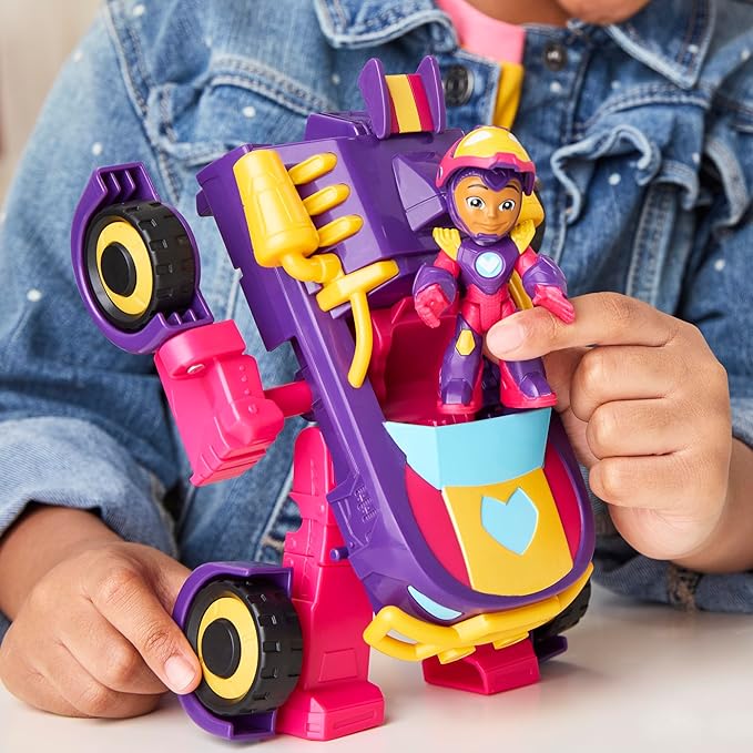 IRON MAN AND HIS AWESOME FRIENDS Marvel Ironheart 2-in-1 Mech Suit & Vehicle, Action Figure & Toy Vehicle Set, Super Hero Toys, Ages 3+