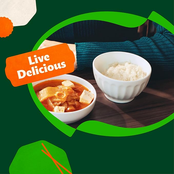 Bibigo Korean Sticky White Rice, Microwavable, Zero Trans Fat, 7.4 Ounce (Pack of 18)
