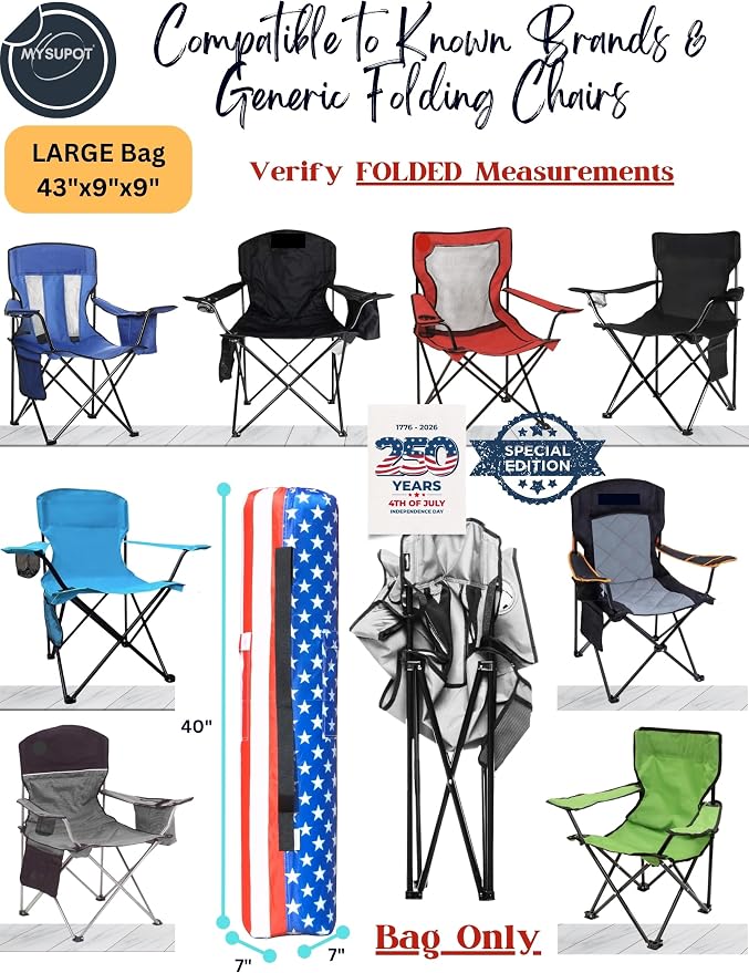 Replacement Bag for Folding Camping Chair, Portable Camp Chair, Hammock, Yoga Mat, Umbrella, Tents, Tripods, Fishing Poles - 420D Oxford Polyester Fabric